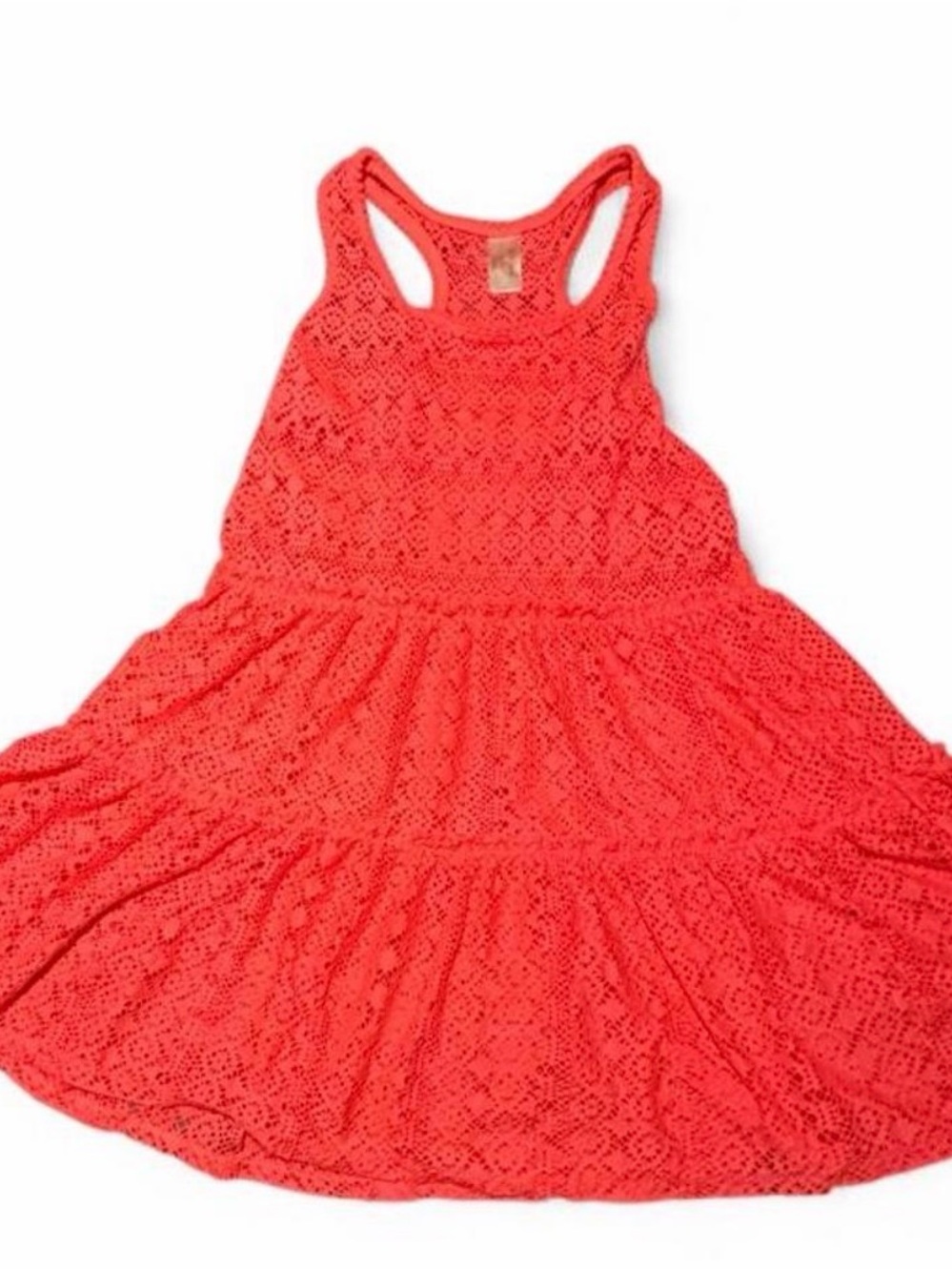 Cat & Jack Coral Lace Tiered Racerback Dress